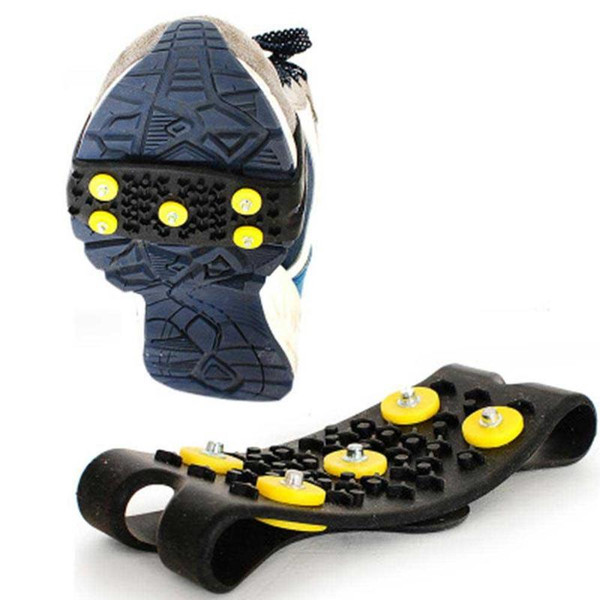 Snow Ice Climbing Anti Slip Shoe Spikes Grips Crampon Cleats 5-Stud No Slip Shoes Cover For Winter Climbing Camping Hiking NEW