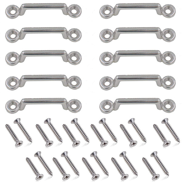 Stainless Steel Bimini Pad Eye Bimini Footman's Loop Heavy Duty for Jeep Corvette,Buggy,Kayak Tie Downs W Hardware