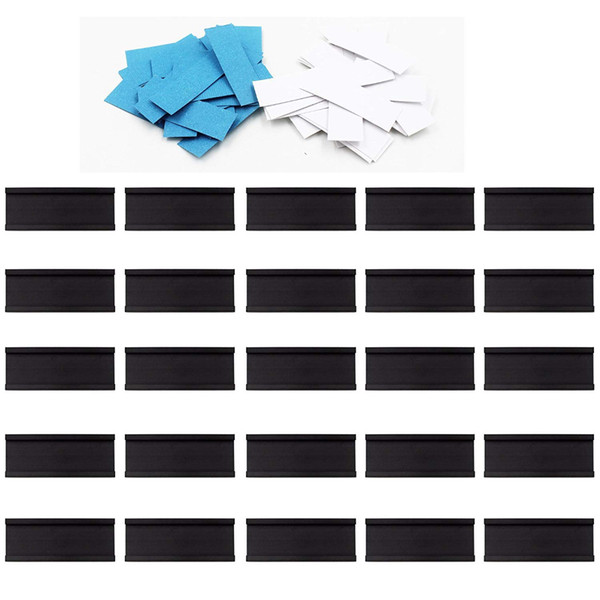 30 Magnetic Data Card Holders Lineup Tabs (0.5 x 1.5 Inches) - Magnetic Label C-Channel Shelf Labels
