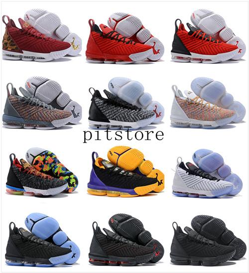 Lebron 16 Mens Basketball Shoes Black Red James 16 XVI Legit Cheap Trainers Sports Designer Sneakers Outlet