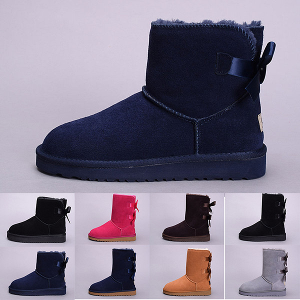 2019 Cheap winter Australia Classic snow Boots good fashion WGG tall boots real leather Bailey Bowknot women's bailey bow Knee Boots men sho