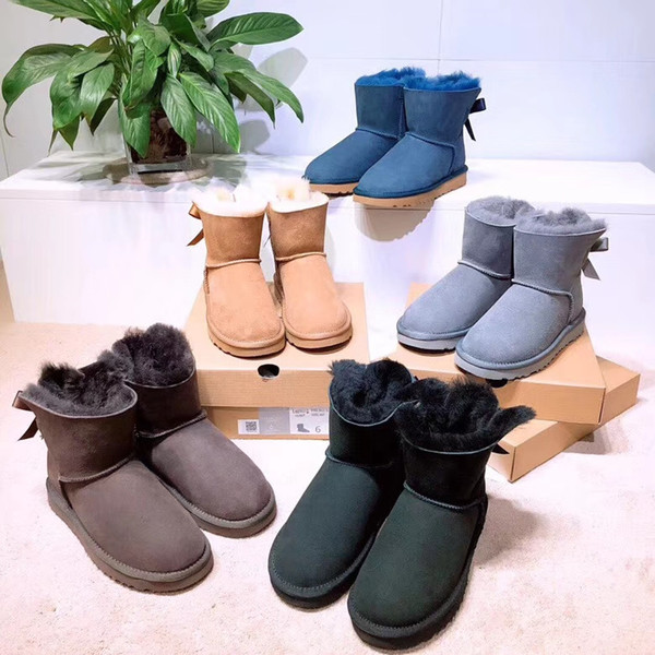 free ship 2019 Designer Women Boot Winter Snow Boots Fashion Australia Short bow boots Bow girl SIZE 35-44