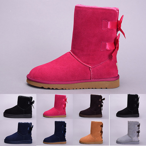 2019 Cheap winter Australia Classic snow Boots good fashion WGG tall boots real leather Bailey Bowknot women's bailey bow Knee Boots US 5-10