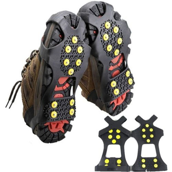 Snow Traction Gear Slip on Snow and Ice Cleat Traction Prevent Slipping with 10 Replacement Steel Studs Yellow