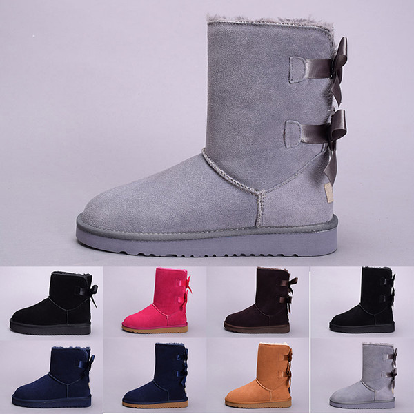 2019 winter Australia Classic snow Boots goods fashion WGG tall boots real leather Bailey Bowknot women's bailey bow Knee Boots mens shoes