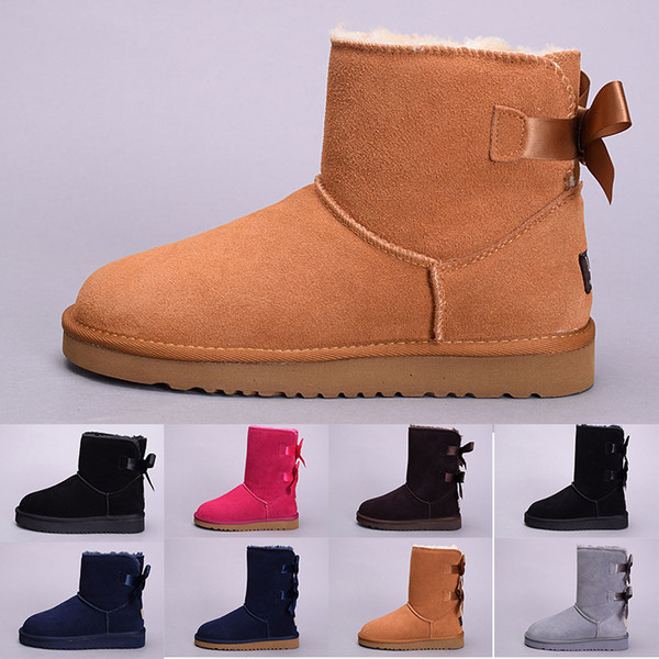 winter Australia Classic snow Boots High Quality WGG tall boots real leather Bailey Bowknot women's bailey bow Knee Boots shoes size 36-41