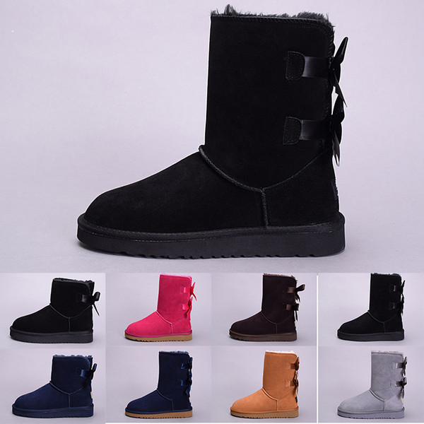 2019 Cheap Hot New winter Australia Classic snow Boots good fashion WGG tall boots real leather Bailey Bowknot women bailey bow Knee Boots