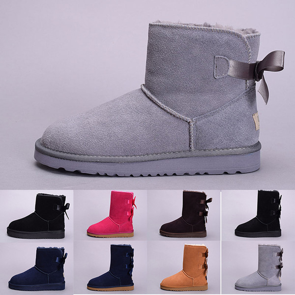 2019 winter Australia Classic snow Boots good fashion WGG tall boots real leather Bailey Bowknot women's bailey bow Knee Boots men shoes