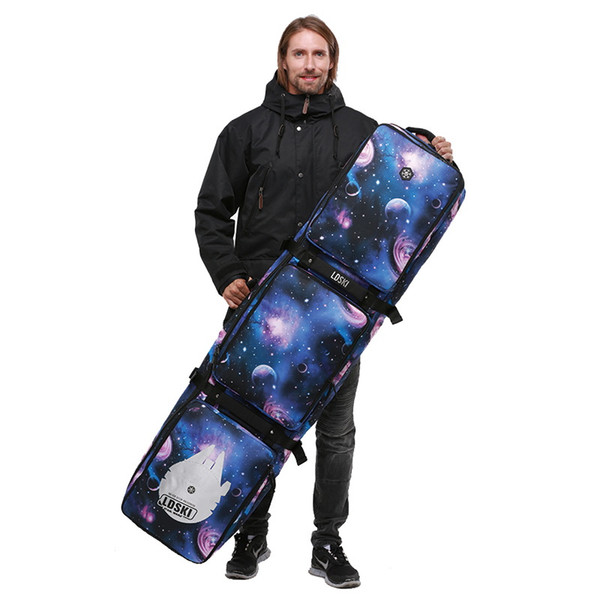 LDski snowboard wheel package T class single and double board with roller large capacity ski equipment travel waterproof and wearable 142cm