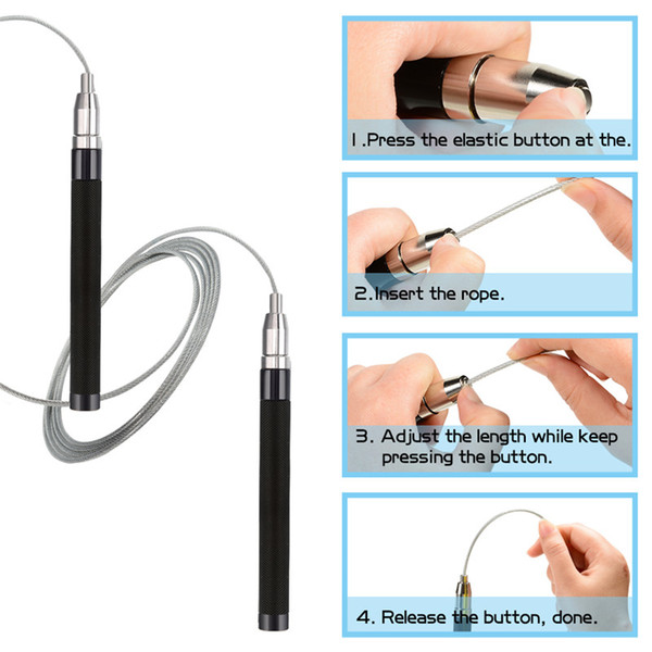 Jump Rope Self Locking Adjustable Length Lightweight Jump Rope With Aluminum Handle Two Cables Carrying Pocket for Training Exercising Man