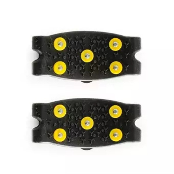 Non Slip 5 Teeth Ice Snow Shoe Grip Cover for Outdoor Simple Silicone Spike Crampon Cleat Attaches Black Unisex 1 Pair