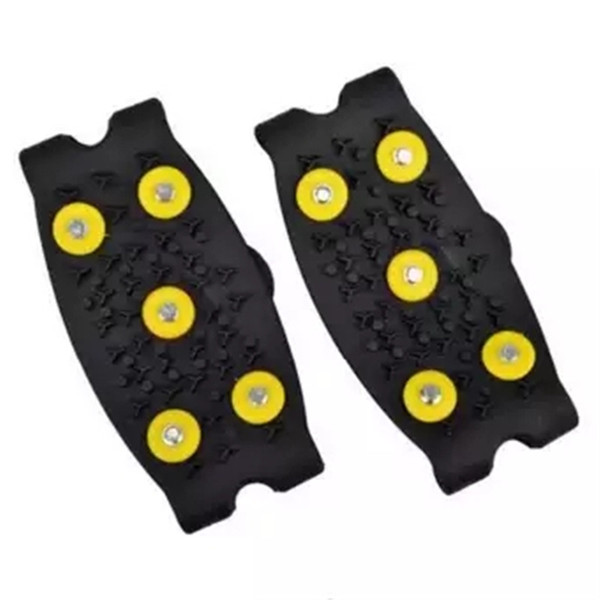 Outdoor Simple Silicone Ice Snow Shoe Grip Cover Spike Crampon Cleat Attaches Non Slip 5 Teeth Outdoor Supplies 1 Pair