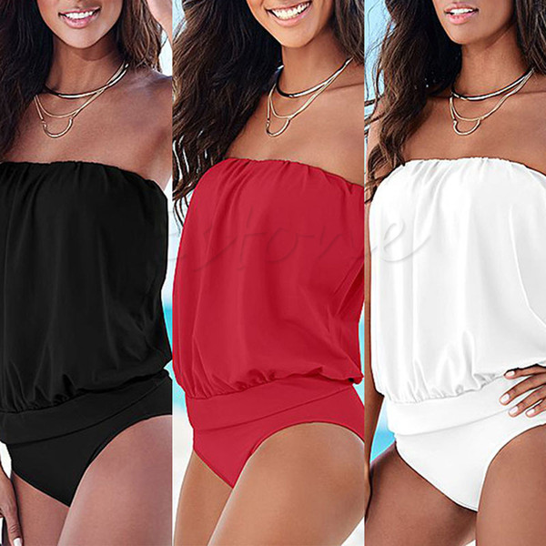 Sexy Summer Women One-piece Strapless Bandage Swimwear Swimsuit Bodysuit Bikini High Quality 2017 Brand New