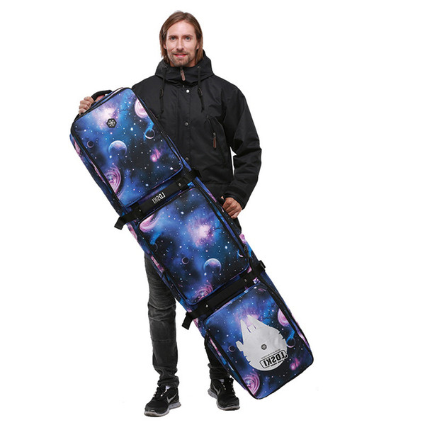 LDski snowboard wheel package T class single and double board with roller large capacity ski equipment travel waterproof and wearable 168cm