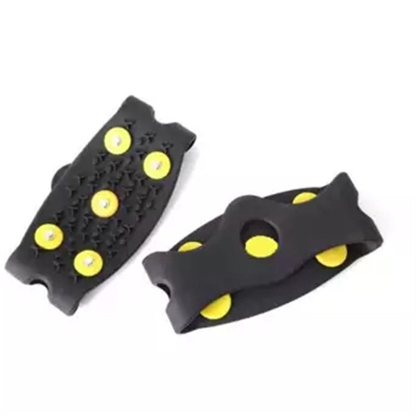 1 Pair Outdoor Simple Silicone Non Slip 5 Teeth Ice Snow Shoe Grip Cover Spike Crampon Cleat Attaches Black