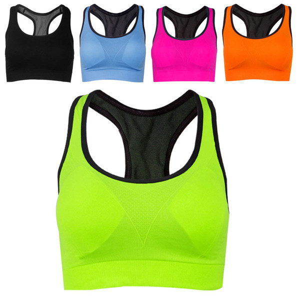Women Absorb Sweat Vest Sports Gym Shaped Bra Back No Wheels Wireless Sports Bra