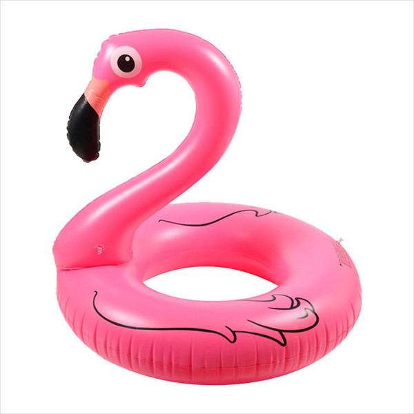 Children PVC thickened pink flamingos sit ride inflatable swimming ring