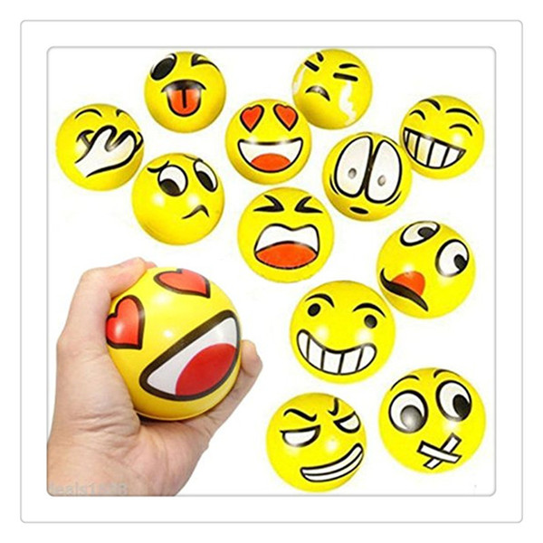 Water Sports PU Emoji Balls Faces Toys Fidget Balls Funny Stress Ball Hand Wrist Finger Exercise Stress Relief Toys Beach Equipment