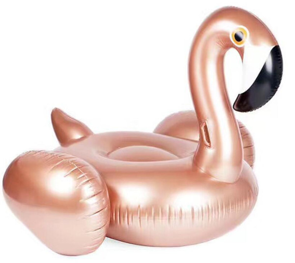 Rose Gold Flamingo Summer Water Fun Pool Inflatable Toys Large Donuts Swimming Ring Pool Floats for Adult