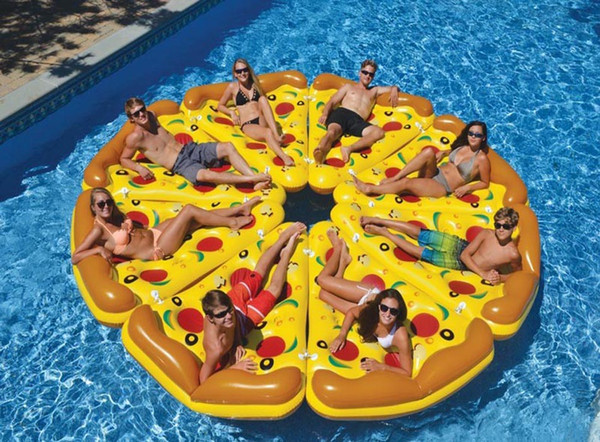 180CM*150CM Pool Inflatable Toys Water Swimming Float Air Mattress Donut Pizza Giant Inflatable Swim Ring Fun Toy For Adult Kids