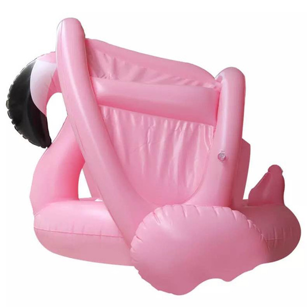 Spot wholesale explosions ins children pink flamingo awning swimming ring baby inflatable white swan swimming ring