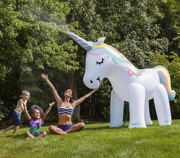 Unicorn Water Sprayer Inflatable Spray Water Ball Unicorn children's Summer Outdoor Swimming Beach Pool Play The Lawn Play