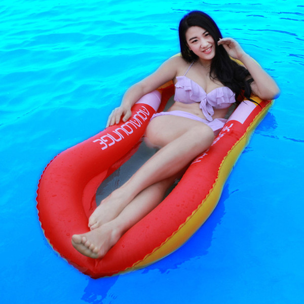 160CM Giant Blue Red Mesh Inflatable Pool Float Lie-on Swimming Ring Beach Pool Summer Party Toys Air Mattress Beach Bed Lounger