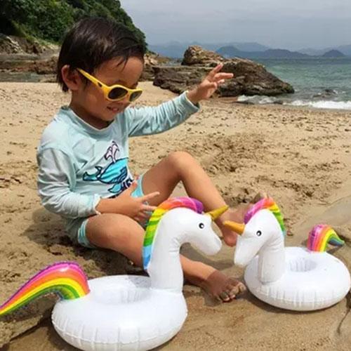 Children beach inflatable toys Yellow duck Baby bath Floating toy Swimming pool party toy Inflatable unicorn coasters Flamingo cup holder