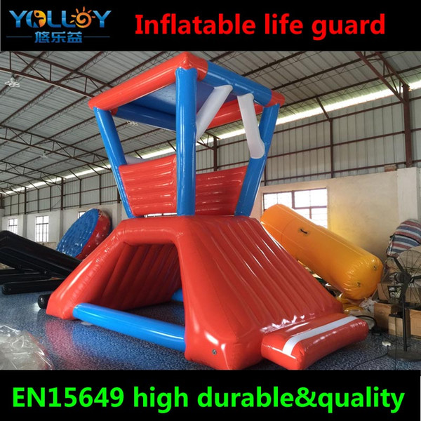 Waterpark toys Inflatable lifeguard tower 16.4ftL*13ftW*12ftH inflatable guard tower in CE ROHS PVC tarpaulin