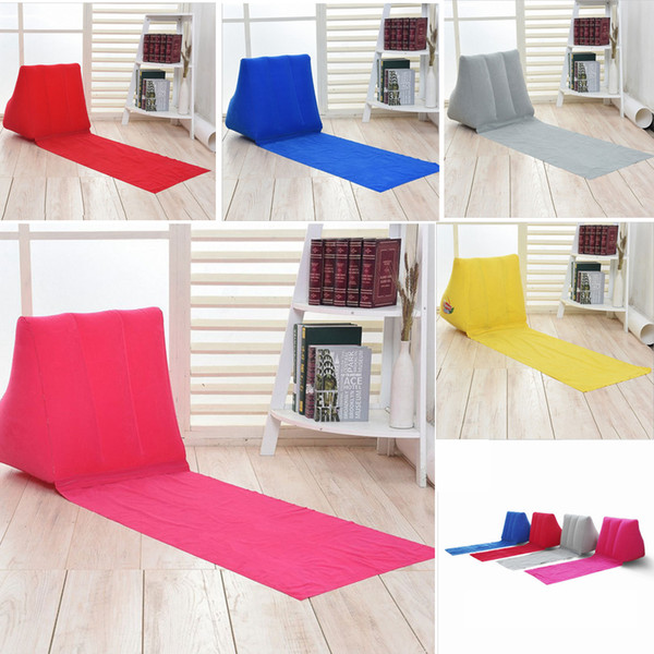 5 colors 150*38*46cm Air Inflatable Beach Mat Outdoor mattress Pad Flocking Triangle Inflatable Pillow Cushions sofa Benche Toy AAA541