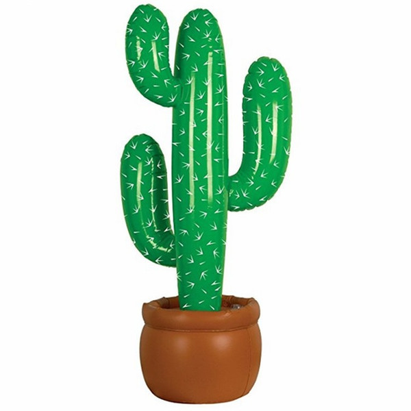 Hawaii Inflatable Cactus Potted Plant Beach Party Prop Festival Dress Up PVC Material Water Toy Green Bardian 12jy C1