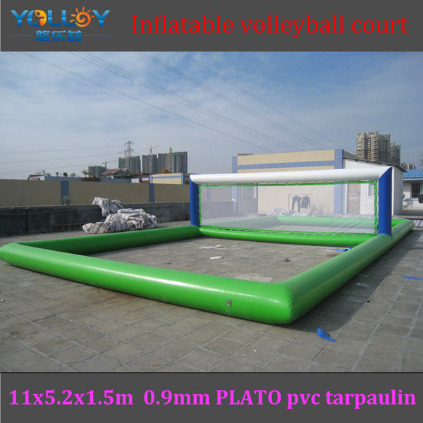 Free air pump inflatable volleyball floating court fun water game toys inflatable tennis court and free shipping