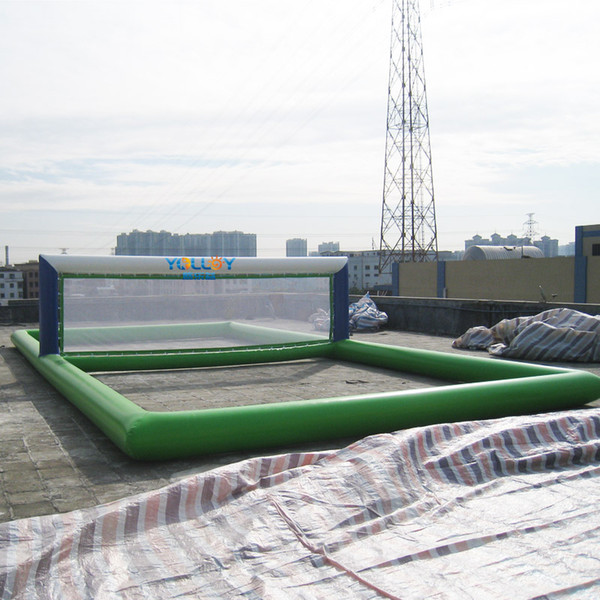 Durable Inflatable floating fence water park toy volleyball court CE ROHS Free 500w air pump