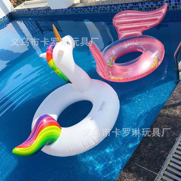 Wholesale custom PVC water inflatable seat children swimming swimming ring Baby baby unicorn animal swimming ring free shipping