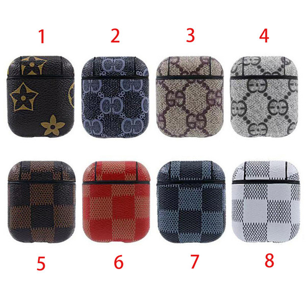 Tide Plaid Printing PU Airpods Protective Shells 9 Colors Storage Cases Womens Fashion Earphone Box INS Best Selling