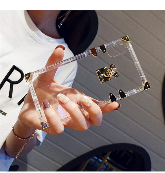 INS Best Selling Tide Transparent Golden Edge Cell Phone Cases Fashion Phone Shells For Iphone X XS 6 6sp 7/8 7p/8p