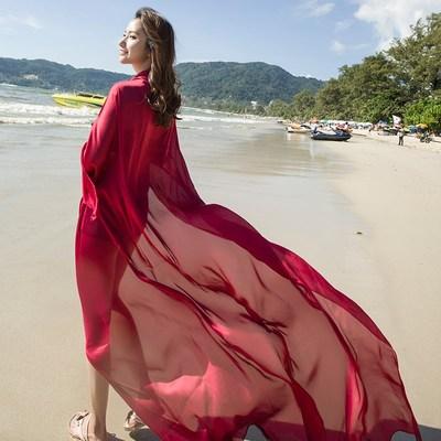 2019 Fashion silk satin pure color beach towel, super long shawl Fashion women 's soft silk scarves