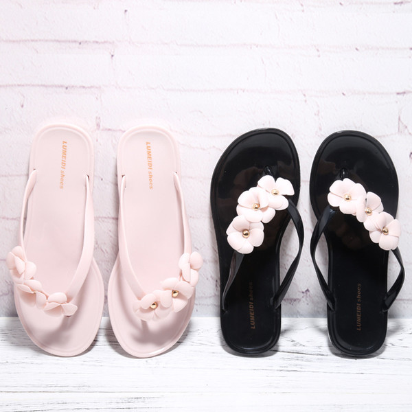 2019 Womens Rivets Bowtie Flip Flops Brand New Summer Beach Thong Sandal Rubber
