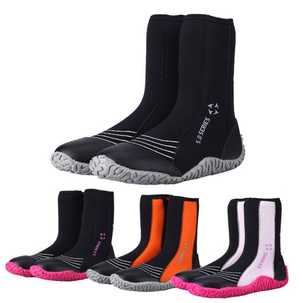 5MM diving shoes high boots men and women drifting surf non-slip warm upstream shoes snorkeling free shipping