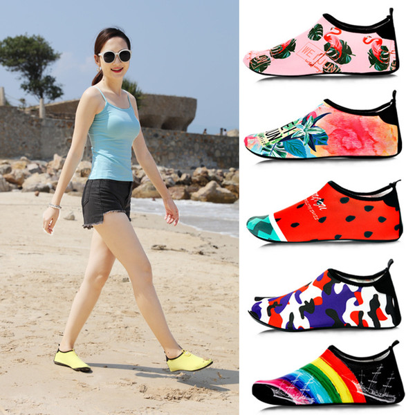 Beach Shoes,Female Adult Snorkeling Shoes, Socks, Slip-proof Soft-soled Children's Summer Swimming, Quick-drying Diving, Yoga Shoes and Sock