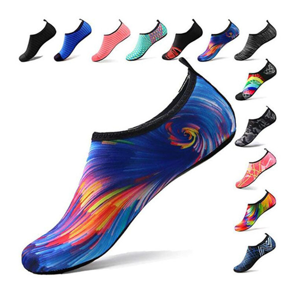 Summer Water Shoes Men Swimming Shoes Aqua Beach Big Plus Size Sneaker for Men Striped Colorful zapatos hombre