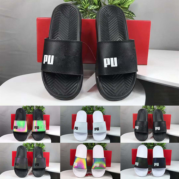 2019 Newest Men's Popcat Slide Sandal Casual Athletic Sneaker Rome Style Women Sandals Indoor Or Outdoor Flat Heel Slipper Beach Flip Flops