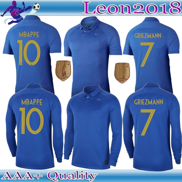 SIZE S-XXL 1919 2019 Special Edition Centenary soccer jersey KANTE long sleeve 19 20 mbappe FrANCE 100TH maillot de football Pogba shirts
