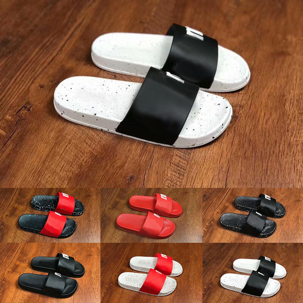Hot Summer Mens Womens Fashion Luxury Black White Red Sandals Designer Shoes Youth Wide Flat Slippery Sandals Slipper Flip Casual Shoes