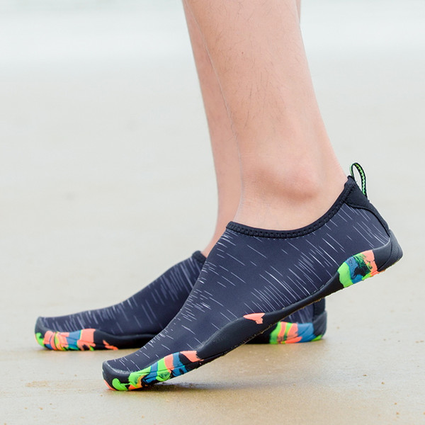 Summer Men Woman Beach Outdoor Shoes Swim Slipper Surf Aqua Shoes Skin Sock Striped Quick Drying Couples Sea Shoes