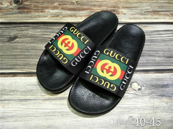 New Men Designer slippers Sandals Top quality Genuine leather made Boys luxury slippers Non-slip summer casual Unisex slipp Size EUR 40-45