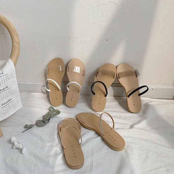 Tide Brand Summer Transparent Outdoor Slippers Fashion Designer Casual Women Sandals Brand Soft Non-slip Beach Shoes