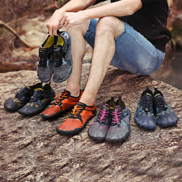 Aqua Shoes for Men Women Summer Swimming Water Shoes Drain Hole Sole Rubber Non-slip on Surf Breathable Beach Male Wading Shoes