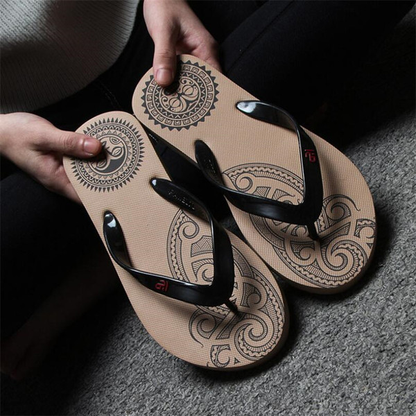 Hip Hop No-slip Comfortable Men Slipper INS Fashion Pattern Teenagers Flip Flop Shoes Vacation Beach Brand Boys Sandals