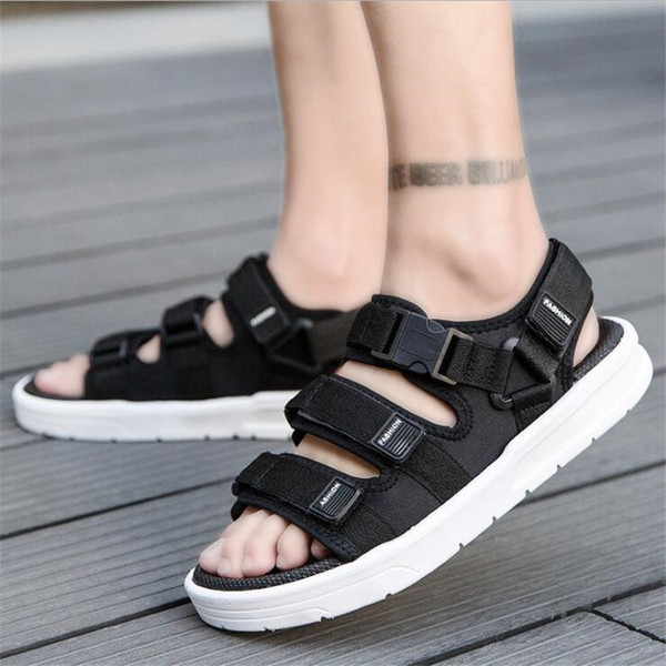 Summer Outdoor Ribbon Casual Beach Shoe INS Fashion Men Brief Sandals Men Outdoor Running Lightweight Slippers